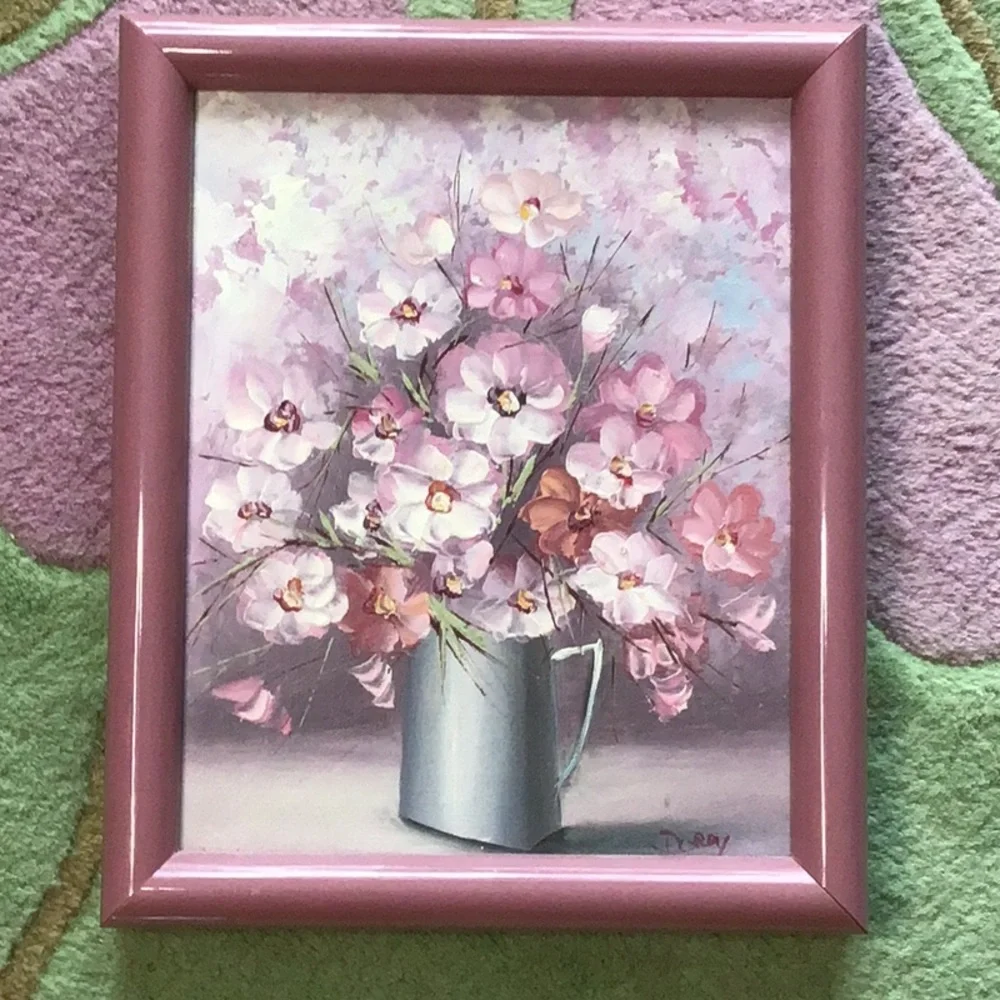 Vintage Original Art floral painting - Picture 1 of 5